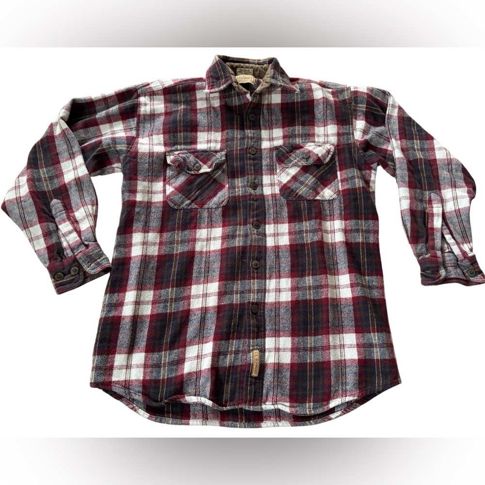 C.E. Schmidt Workwear Woven Cotton Plaid Shirt Flannel Vintage Men's Medium